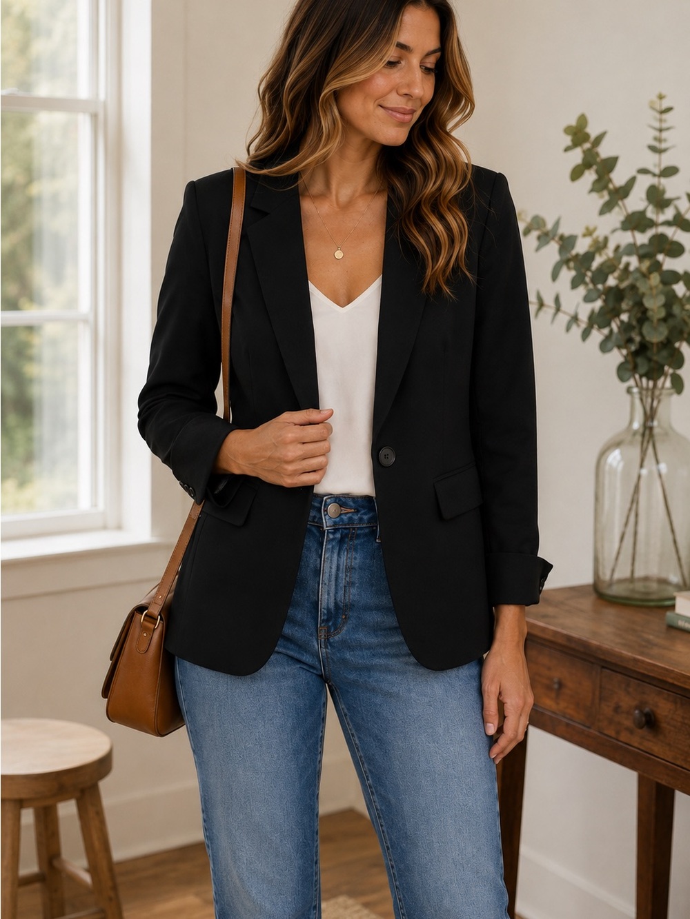 LOFT Classic Black Blazer — Size 12